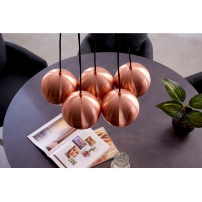   Lampa wisząca Perlota 5 ramienna , miedziane kule