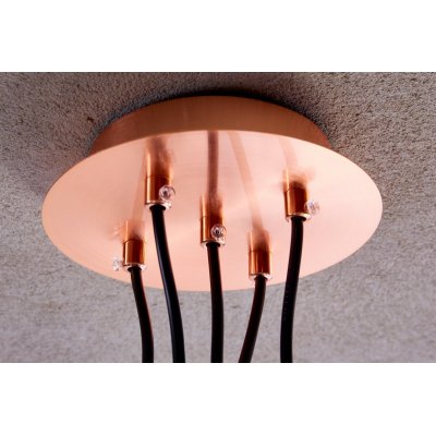   Lampa wisząca Perlota 5 ramienna , miedziane kule