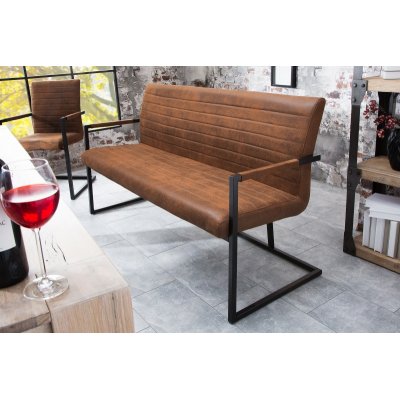  Ławka tapicerowana LOFT 160 cm  vintage Brązowa
