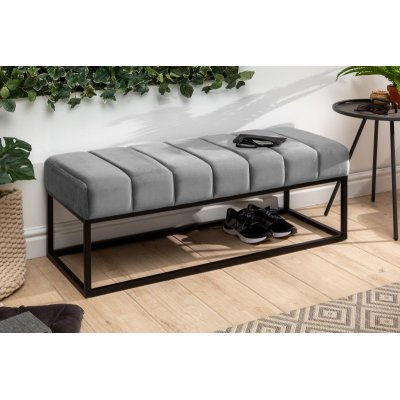 Ławka tapicerowana Petit Beaute w kolorze srebrnoszarym 108 cm