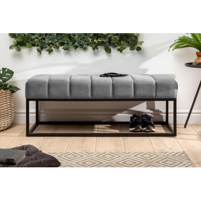  Ławka tapicerowana Petit Beaute w kolorze srebrnoszarym 108 cm