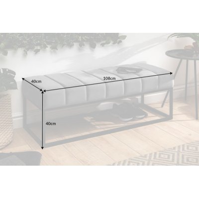  Ławka tapicerowana Petit Beaute w kolorze srebrnoszarym 108 cm
