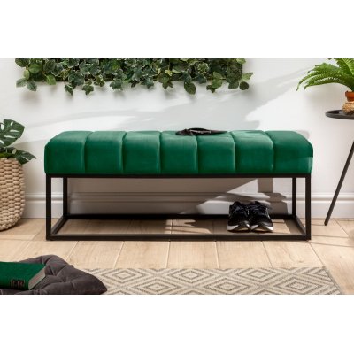  Ławka tapicerowana Petit Beaute w kolorze szmaragdowozielonym 108 cm