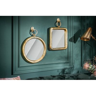  Lustro Portait  kwadratowe 35 cm.  złote.