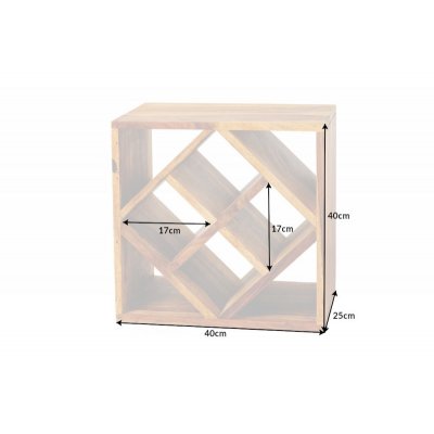  Stojak na wino z litego drewna CUBUS 40 cm