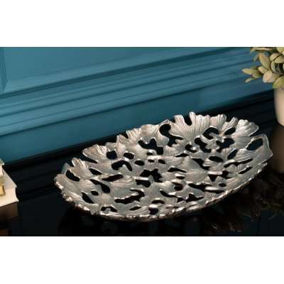  Misa Ginko listki 40 x 26 cm srebrna