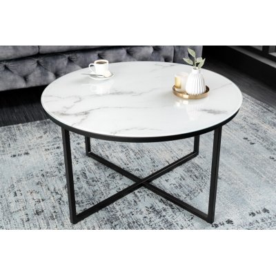 Stolik kawowy Elegance 80 cm biały marmur