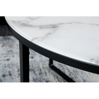  Stolik kawowy Elegance 80 cm biały marmur
