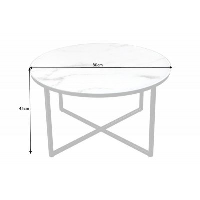  Stolik kawowy Elegance 80 cm biały marmur