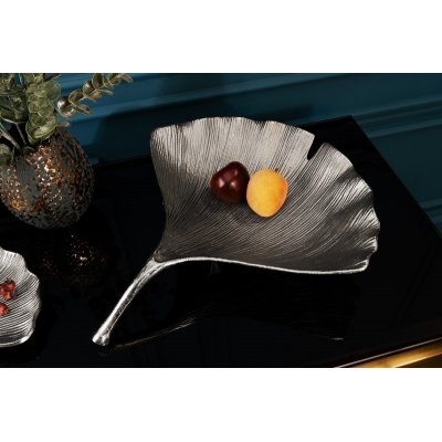  Misa ozdobna Gingko srebrna 42 cm.