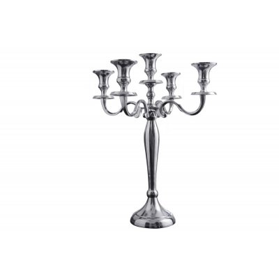  Świecznik pięcioramienny 41 cm silver.