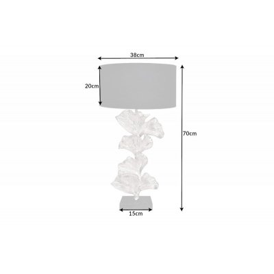  Lampa stołowa GINKGO 70 cm srebrna bez klosza
