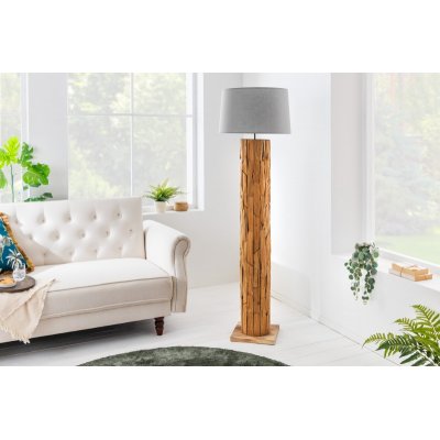  Lampa podłogowa Roots naturalna stożkowa Shode szara