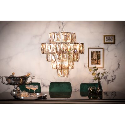 lampa wisząca Kristall 50 cm srebrnoszara