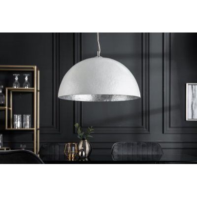  Lampa wisząca Glow biało srebrna.