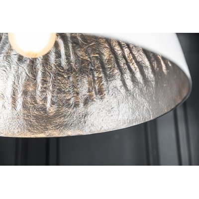  Lampa wisząca Glow biało srebrna.