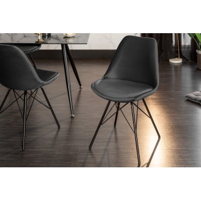 Krzesło Scandinavia Meisterstuck szare aksamkitne.