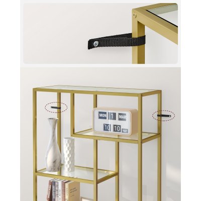  Absolutny⭐ HIT CENOWY - OKAZJA     INDUSTRIAL metalowy złoty regał na książki wysokość 180 cm,