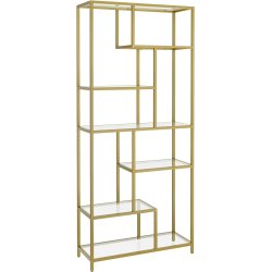 Absolutny⭐ HIT CENOWY - OKAZJA     INDUSTRIAL metalowy złoty regał na książki wysokość 180 cm,