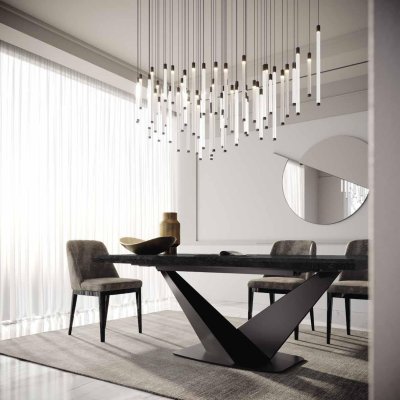  Stół KRYSTAL Włoski Stół Nierozkładany 239 m x 110 cm z Blatem Ceramicznym