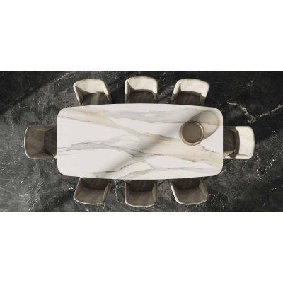  Stół KRYSTAL Włoski Stół Nierozkładany 239 m x 110 cm z Blatem Ceramicznym
