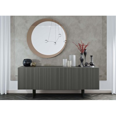  Nowoczesna komoda z lamelami w kolorze szarym włoski design