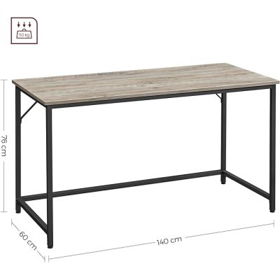  INDUSTRIAL -Stolik pod komputer-biurko, wąski stolik 140 x 60 x 75 cm  szaro-czarny