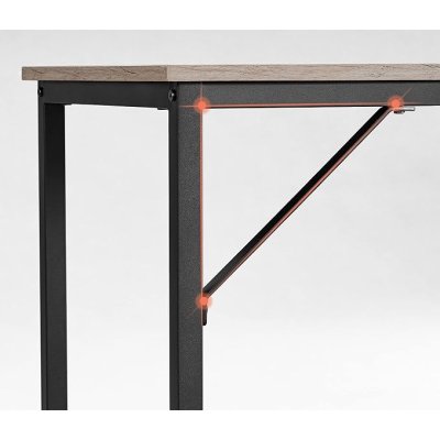  INDUSTRIAL -Stolik pod komputer-biurko, wąski stolik 140 x 60 x 75 cm  szaro-czarny