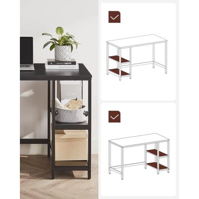  INDUSTRIAL -Stolik pod komputer-biurko, wąski stolik 120 x 60 x 76 cm  szaro-czarny