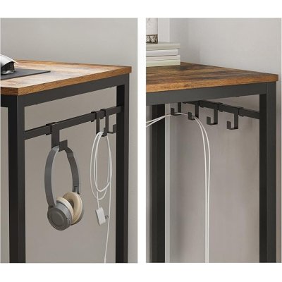   INDUSTRIAL -Stolik pod komputer-biurko, wąski stolik 120 x 60 x 75 cm  brązowo-czarny vintage