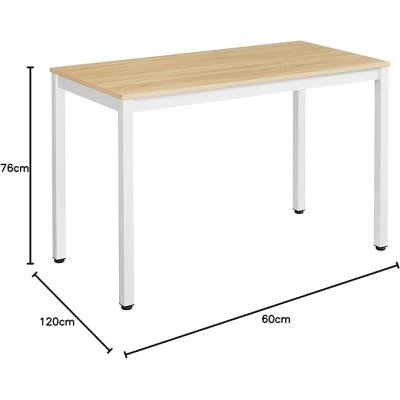  INDUSTRIAL -Stolik pod komputer-biurko, wąski stolik 120 x 60 x 76 cm kolory drewna + biały