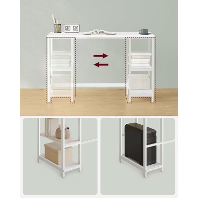  INDUSTRIAL -Stolik pod komputer-biurko, wąski stolik 120 x 60 x 76 cm kolor  klon biały