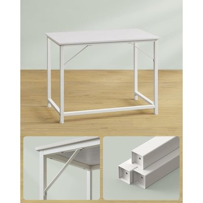  INDUSTRIAL -Stolik pod komputer-biurko, 100 x 50 x 76 cm industrialny styl, metalowa rama, biały klon