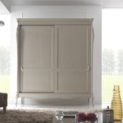  VENERE Antyczna Biel Dwudrzwiowa Szafa Przesuwna  200 X 225 cm Elegancka i  Klasyczna Włoskie Meble Drewniane Do Sypialni