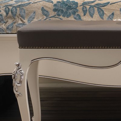  VENERE Antyczna Biel  Klasyczna ławka  Elegancka i  Klasyczna Włoskie Meble Drewniane Do Sypialni