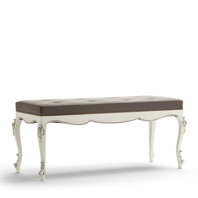  VENERE Antyczna Biel  Klasyczna ławka  Elegancka i  Klasyczna Włoskie Meble Drewniane Do Sypialni