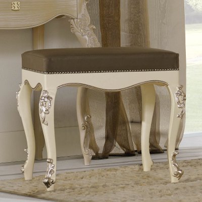  VENERE Antyczna Biel  Klasyczna ławka 60 cm  Elegancka i  Klasyczna Włoskie Meble Drewniane Do Sypialni