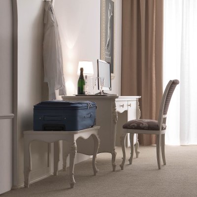  VENERE Antyczna Biel  Klasyczna ławka Stołek  Elegancka i  Klasyczna Włoskie Meble Drewniane Do Sypialni