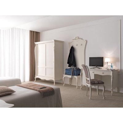  VENERE Antyczna Biel  Klasyczna ławka Stołek  Elegancka i  Klasyczna Włoskie Meble Drewniane Do Sypialni