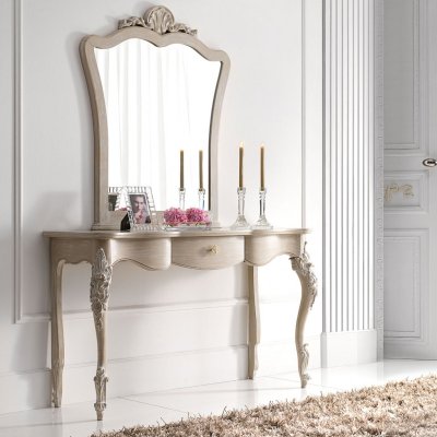 VENERE Antyczna Biel Lustro Eleganckie i  Klasyczne Włoskie Meble Drewniane Do Sypialni