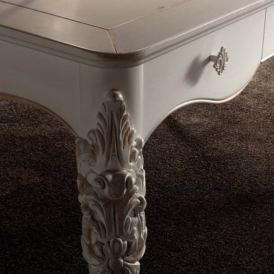  VENERE  Elegancki i Klasyczne biurko z 3 szufladami Włoskie Meble Drewniane