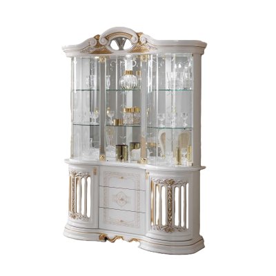   BETTY WHITE-GOLD Witryna 3-Drzwiowa