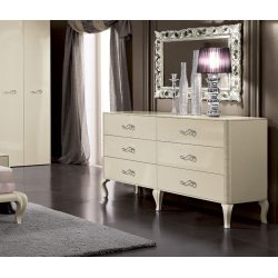 Magic Beige  - włoska komoda w stylu Fendi Casa kolor beżowa wysoki połysk