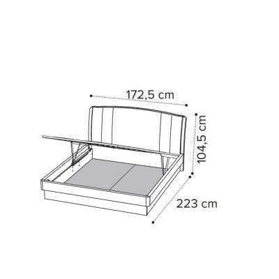  : DENALI Łóżko 160 X 200 cm Tap Scarlet z mechanizmem