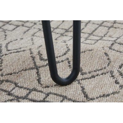  Stół SCORPION 120 cm brązowy akacja czarne nogi metalowe