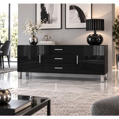  Glossy Black - bufet  2d+3s czarna na wysoki połysk