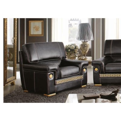  ZEUS  włoska kanapa 3 osobowa sofa z meandrem Versace  w skórze lub w tkaninie 210 × 90 × h 90 cm