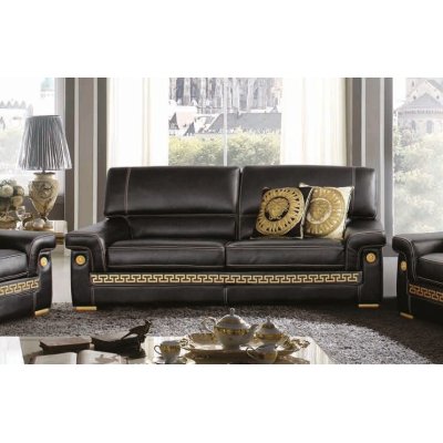  ZEUS  włoska kanapa 3 osobowa sofa z meandrem Versace  w skórze lub w tkaninie 210 × 90 × h 90 cm