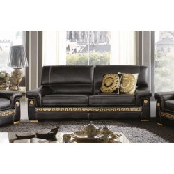 ZEUS  włoska kanapa 3 osobowa sofa z meandrem Versace  w skórze lub w tkaninie 210 × 90 × h 90 cm