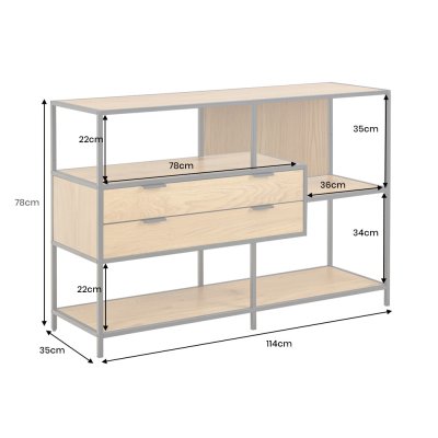   Regał SLIM LINE dąb 115 cm czarny